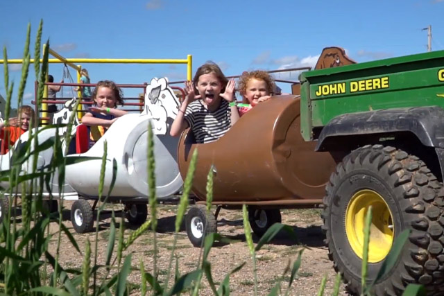 Barrel Train Ride at Country Roads Family Fun Farm - Stotts City, MO