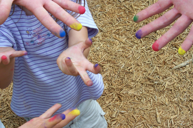 Finger Funnies Chalk Game in the Corn Maze - Missouri