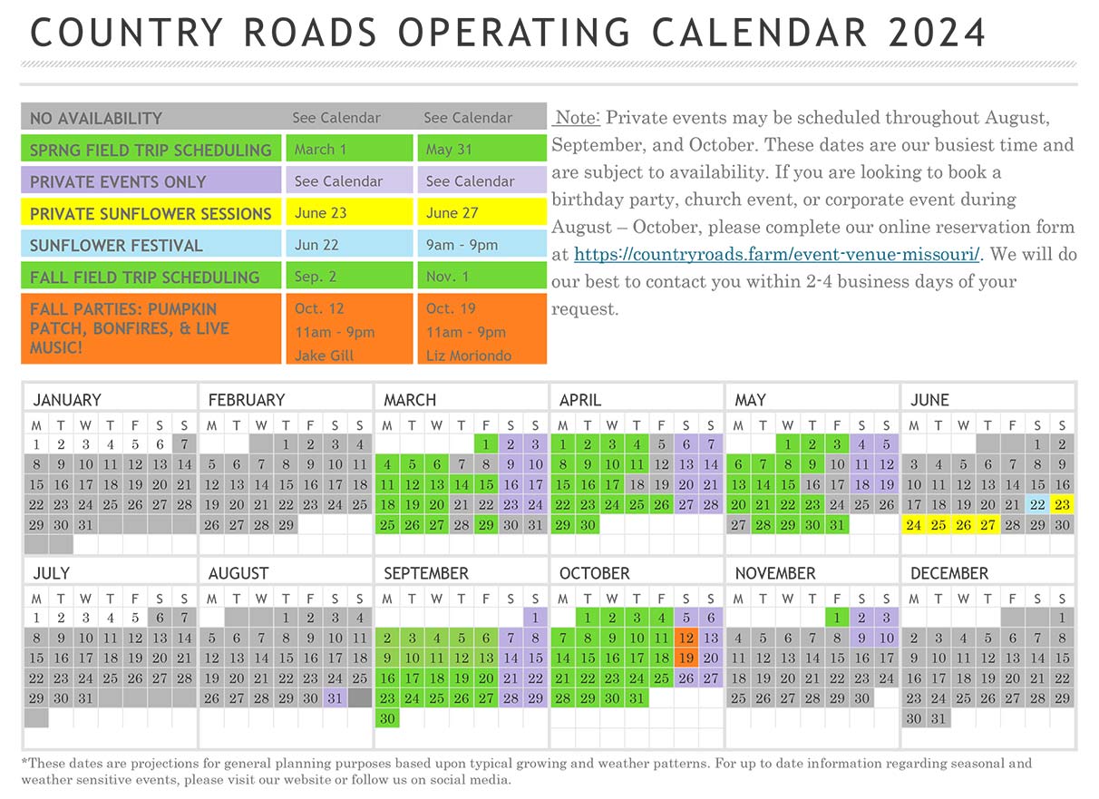 2024 Country Roads Event Calendar